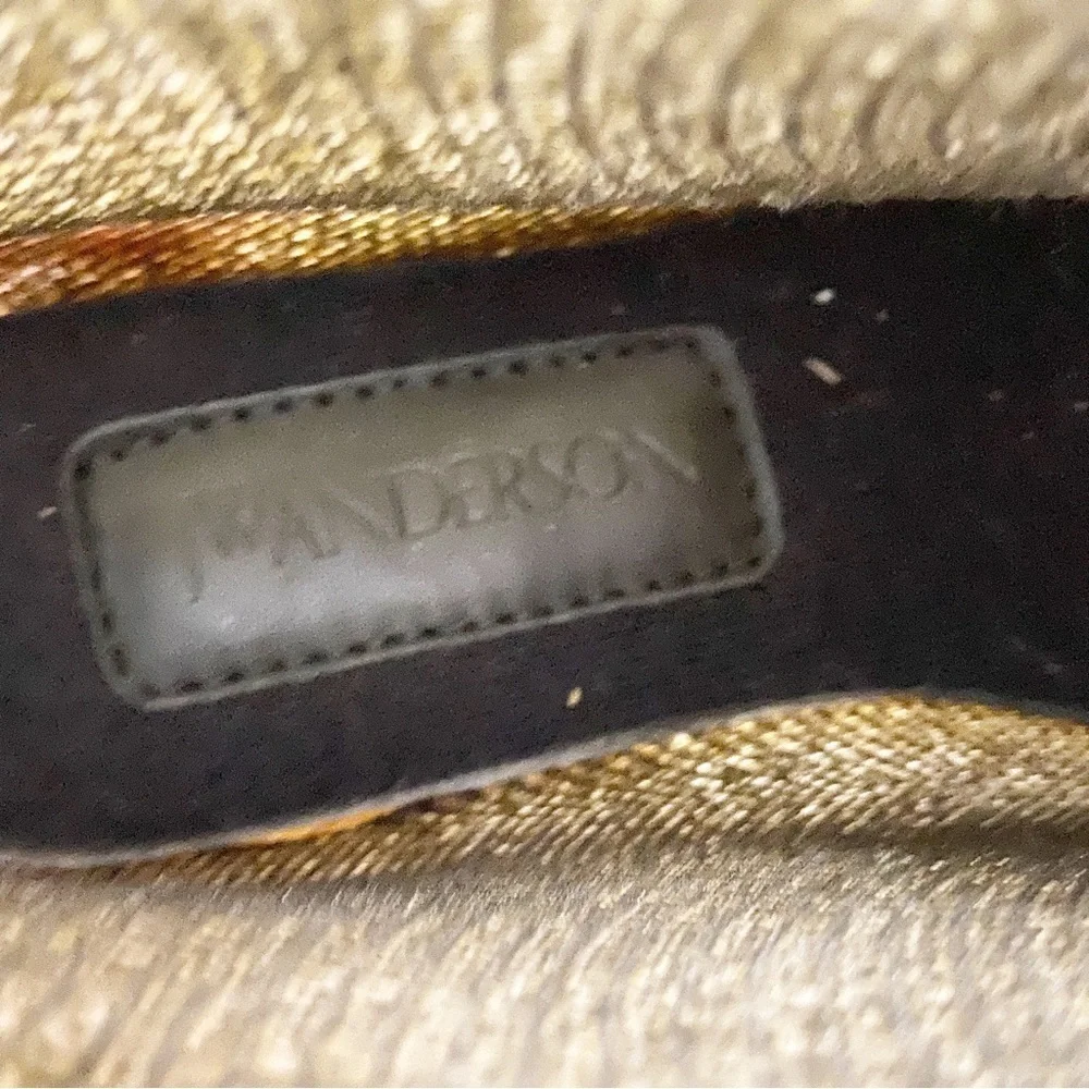 New JW Anderson Chain Glitter Gold Ankle Boots  size 36